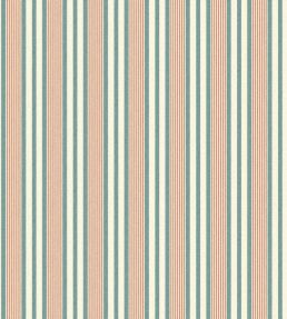 Loom Stripe Wallpaper by George & Minnie Aqua/Coral