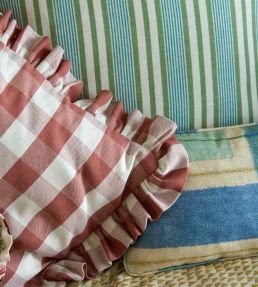 Loom Stripe Fabric by George & Minnie Ochre/Walnut
