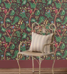 Loom Stripe Fabric by George & Minnie Ochre/Walnut