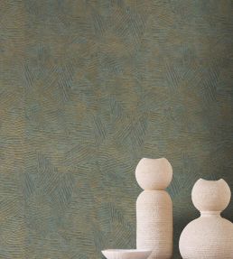 Lore Wallpaper by Casamance Terracotta/Dore