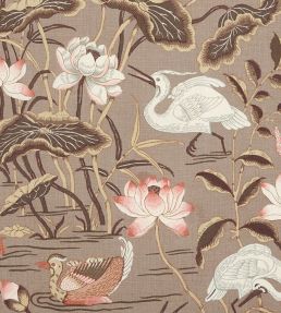 Lotus Garden Fabric by Schumacher Mocha