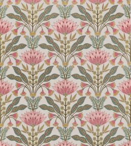 Lotus Fabric by Thibaut Cranberry