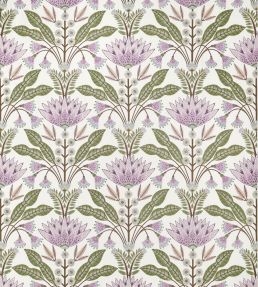 Lotus Fabric by Thibaut Lilac and Green