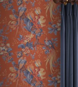 Lovebirds Wallpaper by Divine Savages Burnt Sienna