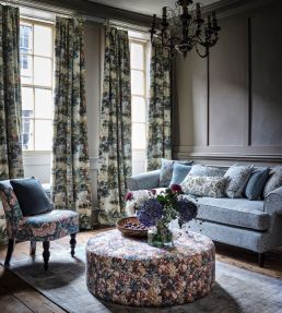 Lucienne Fabric by Clarke & Clarke Raspberry/Linen