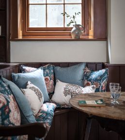 Lucienne Fabric by Clarke & Clarke Raspberry/Linen