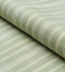 Lucy Stripe Fabric by Schumacher Leaf Green