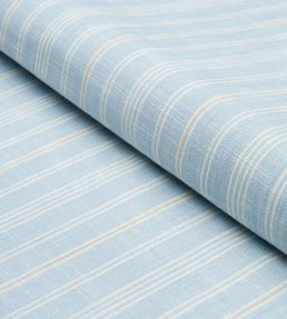 Lucy Stripe Fabric by Schumacher Light Blue