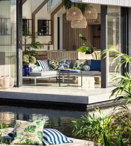 Lugo Outdoor Fabric by Clarke & Clarke Cobalt