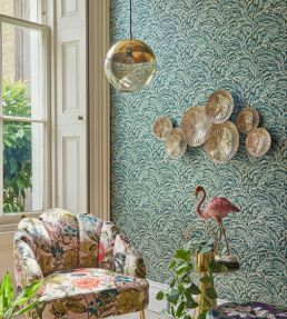 Lumino Wallpaper by Clarke & Clarke Kingfisher/Gilver
