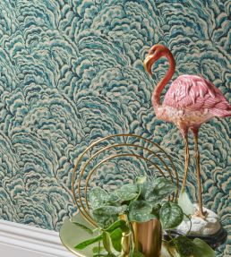 Lumino Wallpaper by Clarke & Clarke Kingfisher/Gilver