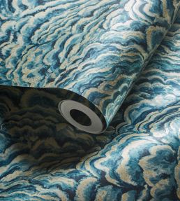 Lumino Wallpaper by Clarke & Clarke Kingfisher/Gilver