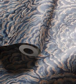 Lumino Wallpaper by Clarke & Clarke Midnight/Copper