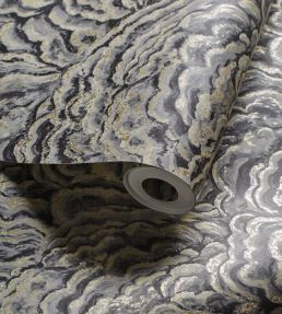 Lumino Wallpaper by Clarke & Clarke Noir/Gilver