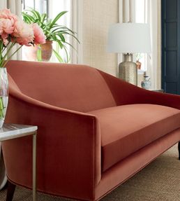Lyra Velvet Fabric by Thibaut Merlot