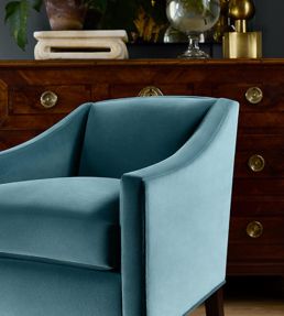 Lyra Velvet Fabric by Thibaut Peacock