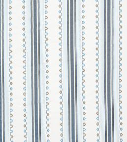 Mabel Stripe Fabric by Nina Campbell Blue/Chocolate
