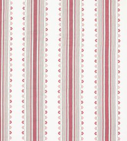 Mabel Stripe Fabric by Nina Campbell Ruby/Duck Egg