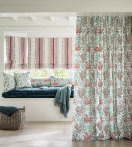 Mabel Stripe Fabric by Nina Campbell Aqua/Yellow