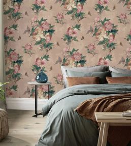 Madama Butterfly Wallpaper by 1838 Wallcoverings Coral