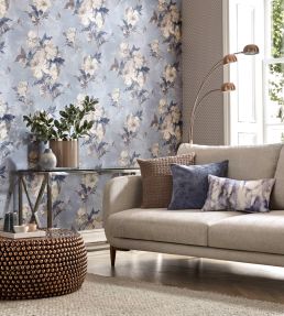 Madama Butterfly Wallpaper by 1838 Wallcoverings Denim