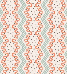 Madame Ziggle Wallpaper by Ottoline Blue and Orange