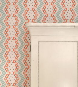 Madame Ziggle Wallpaper by Ottoline Blue and Orange