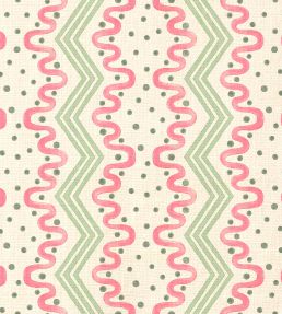 Madame Ziggle Fabric by Ottoline Green and Pink