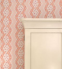 Madame Ziggle Wallpaper by Ottoline Pink and Coral