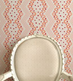 Madame Ziggle Wallpaper by Ottoline Pink and Coral