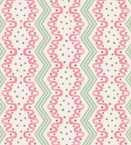 Madame Ziggle Wallpaper by Ottoline Pink and Green