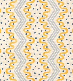 Madame Ziggle Fabric by Ottoline Yellow and Blue