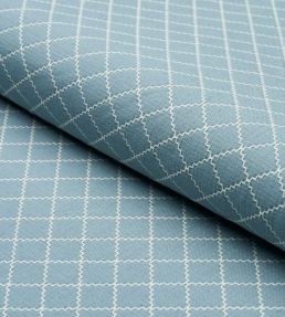 Maggie Lattice Fabric by Schumacher China Blue