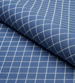 Maggie Lattice Fabric by Schumacher Cobalt