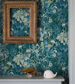 Magic Woods Wallpaper by Borastapeter Green/Blue