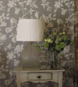 Magnolia & Pomegranate Wallpaper by Sanderson Ivory/Charcoal