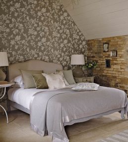 Magnolia & Pomegranate Wallpaper by Sanderson Ivory/Charcoal