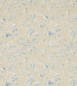 Magnolia & Pomegranate Fabric by Sanderson Parchment/Sky Blue