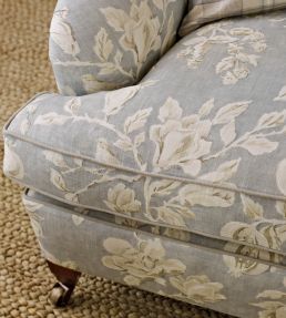 Magnolia & Pomegranate Fabric by Sanderson Parchment/Sky Blue