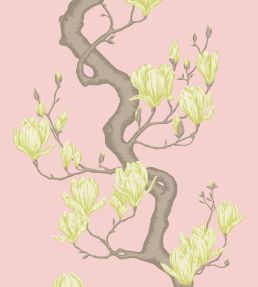 Magnolia Tree Wallpaper by Cole & Son Rose Pink & Soft Lemon