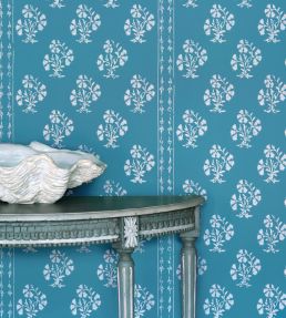 Maharani Wallpaper by Barneby Gates Jaipur Blue