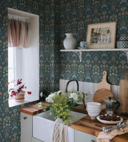 Maj Wallpaper by Sandberg Midnight Blue