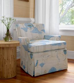 Malea Fabric by Thibaut Blue and Beige