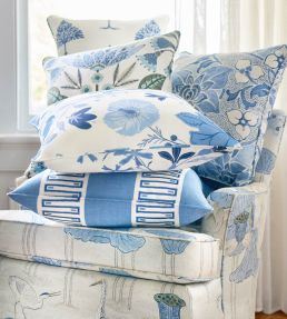Malea Fabric by Thibaut Blue and Beige