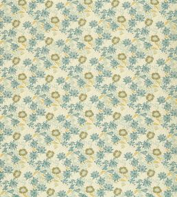 Mallow Jacquard Fabric by Clarke & Clarke Mineral/Chartreuse