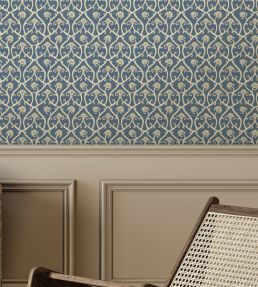 Mallow Trellis Wallpaper by Josephine Munsey Blue