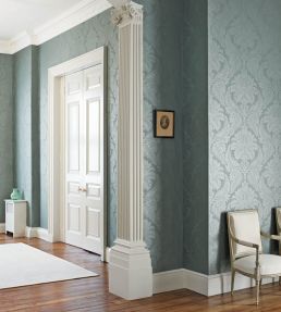 Malmaison Damask Wallpaper by Zoffany Faded Rose
