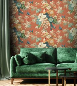 Maluku Wallpaper by Arley House Burnt Orange