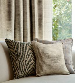Manda Fabric by Clarke & Clarke Noir/Linen