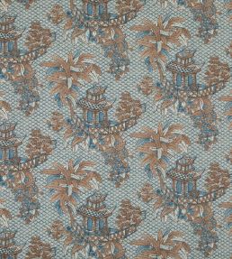 Mandalay Fabric by Marvic Blue/Flax